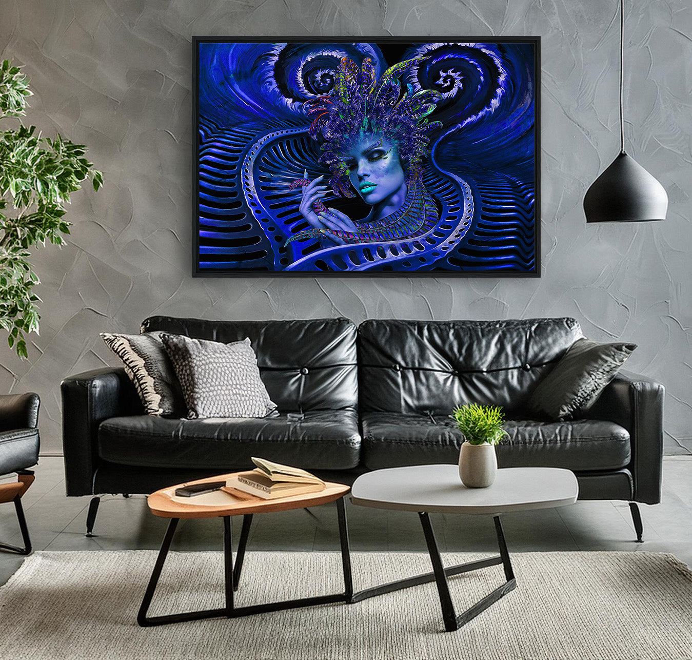Blue - Gerahmte Leinwand