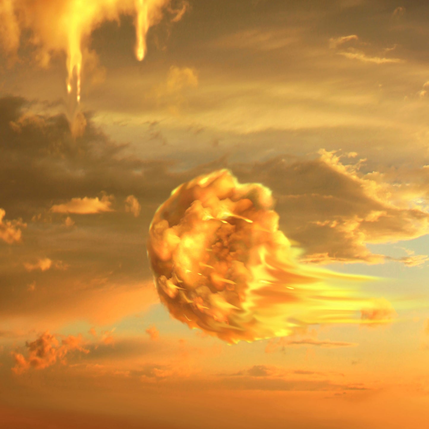 Burning sky - Gerahmte Leinwand