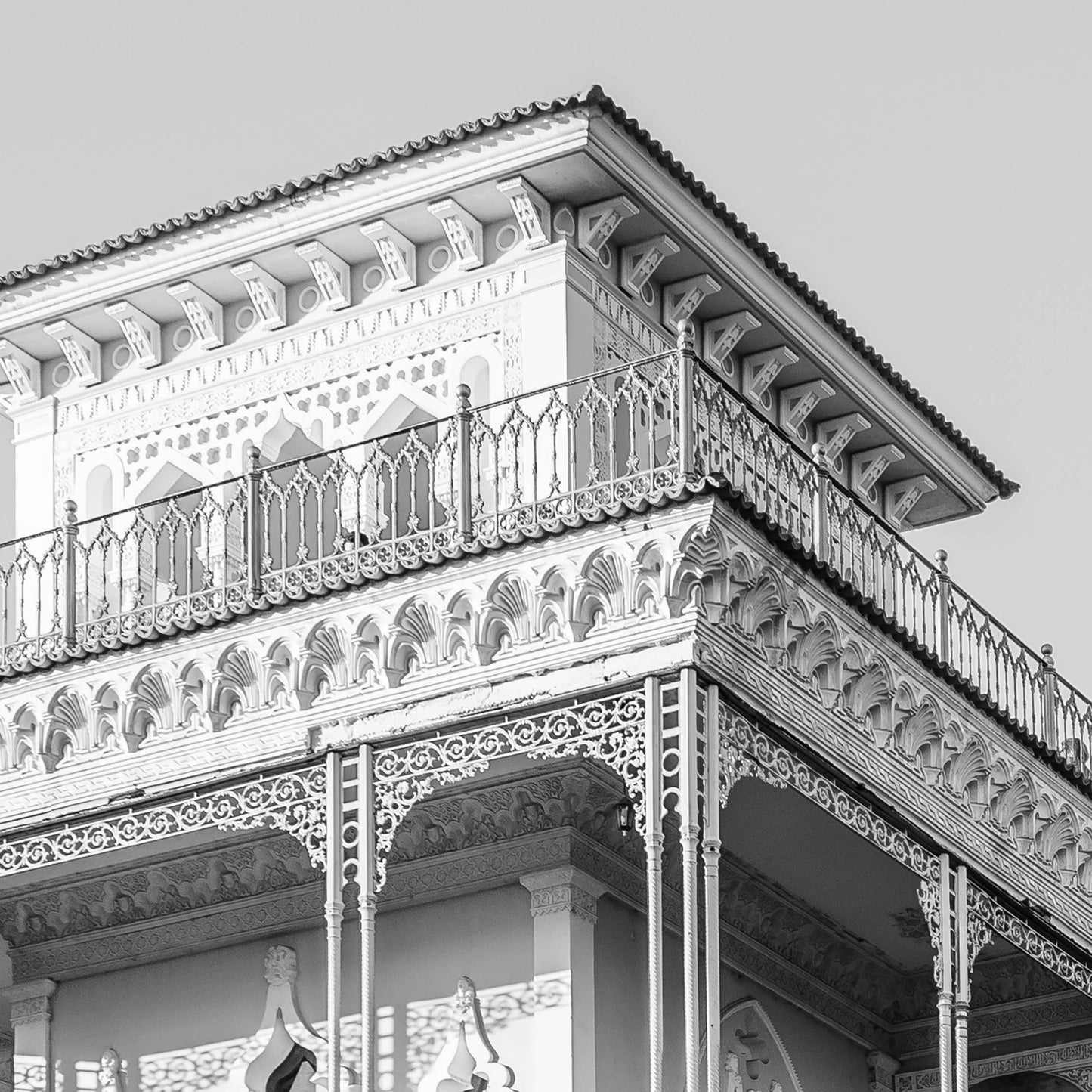 Cuba - Palacio de Valle 02-s/w - Kunstdruck+ weißer Rand