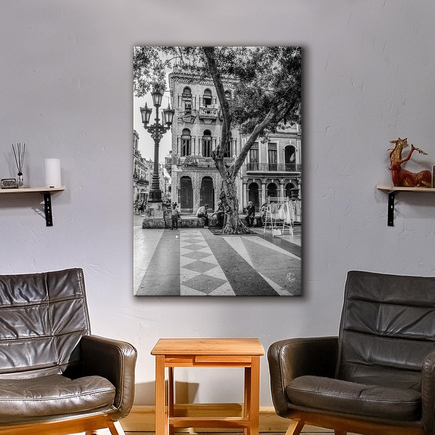 Cuba_Paseo del Prado s/w-Leinwandbild