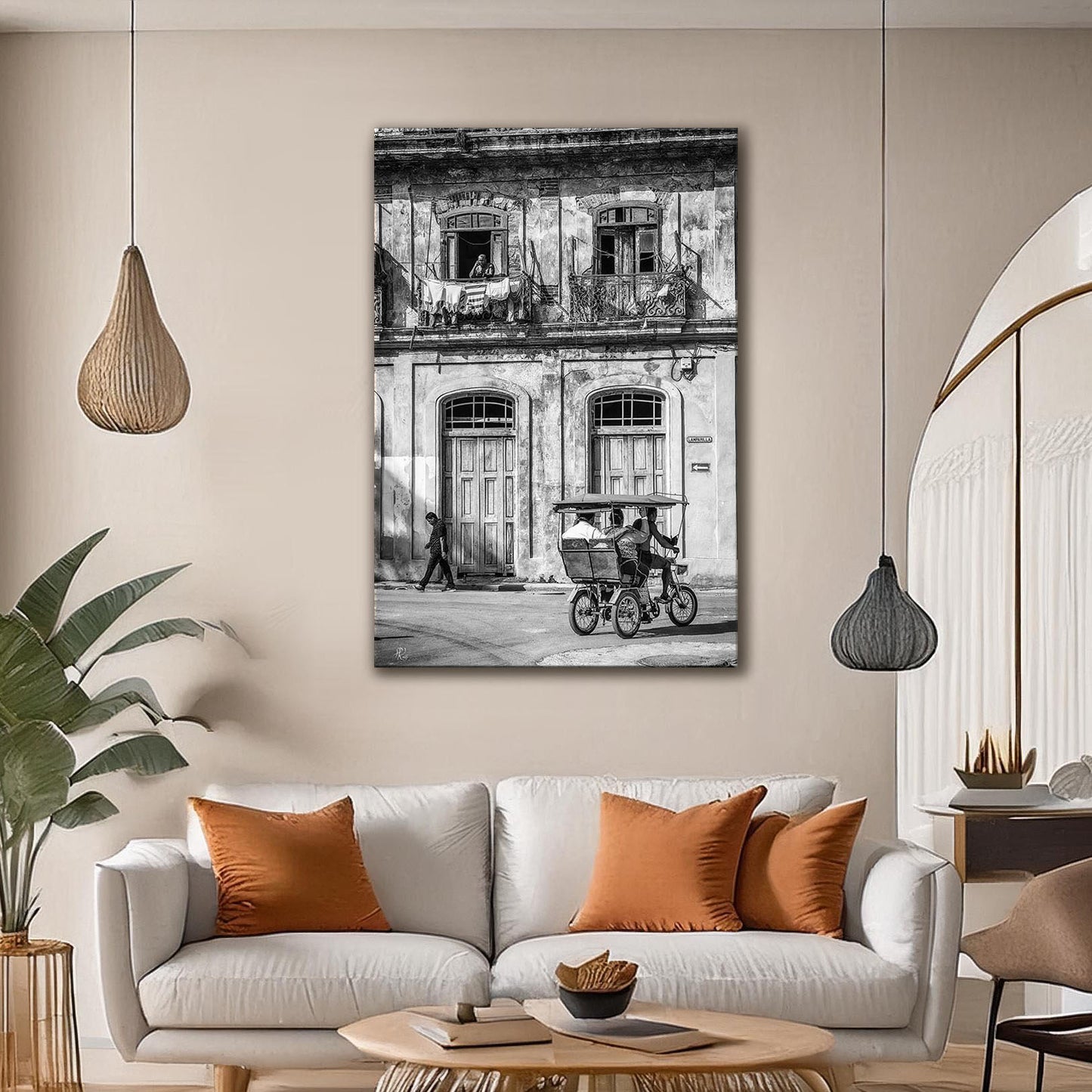 Cuba Vintage s/w-Leinwandbild