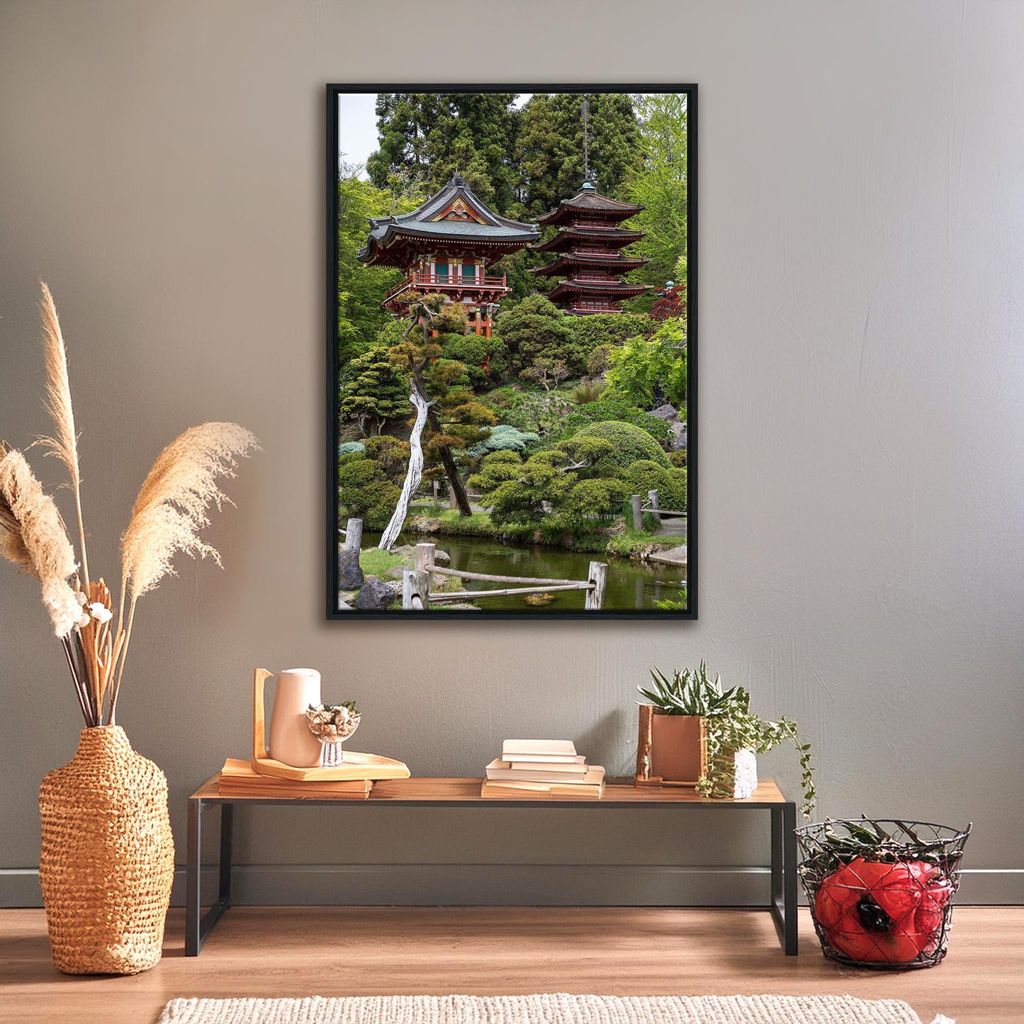 Japanischer Garten 01 - Gerahmte Leinwand