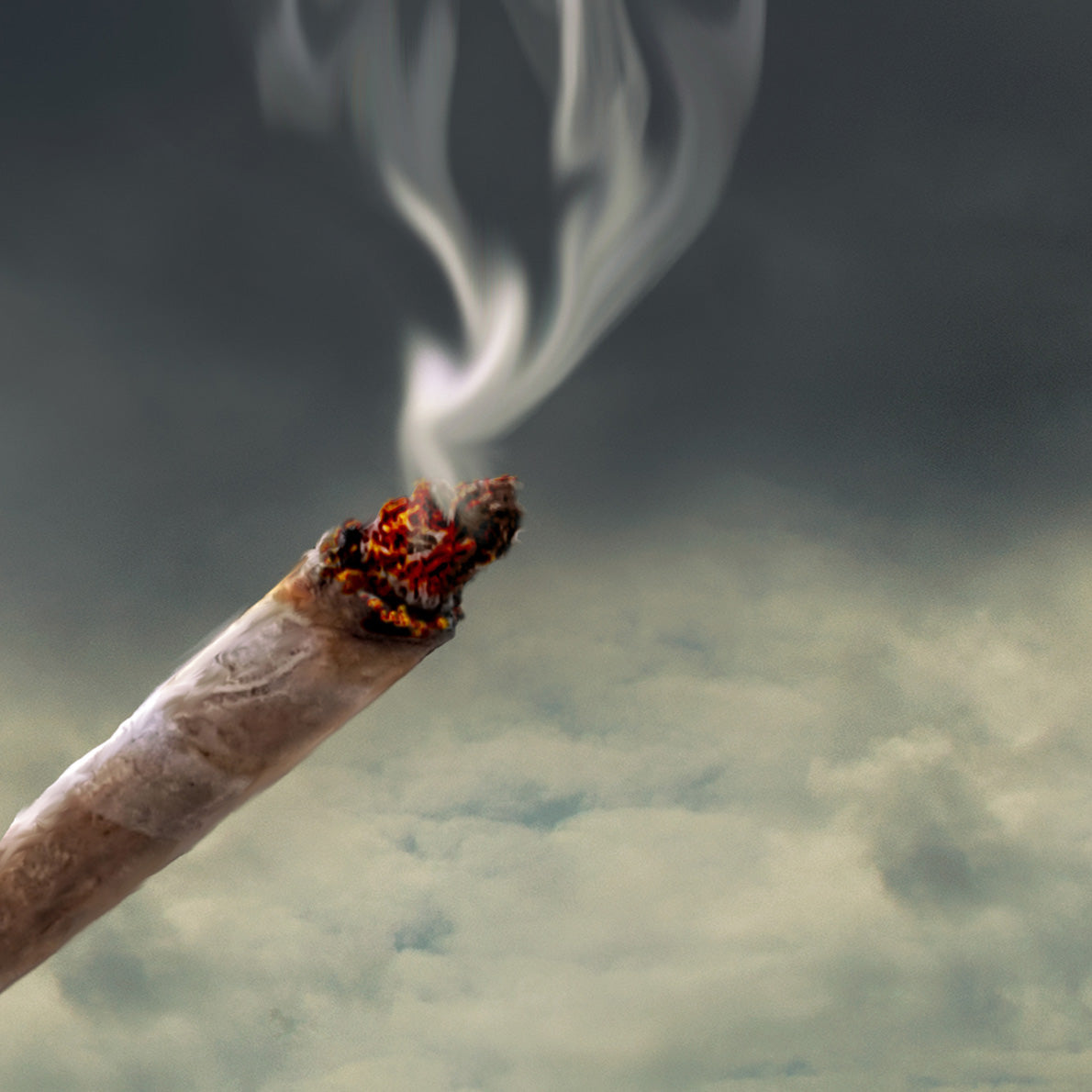 Moonlight Smoker - Kunstdruck + weißer Rand