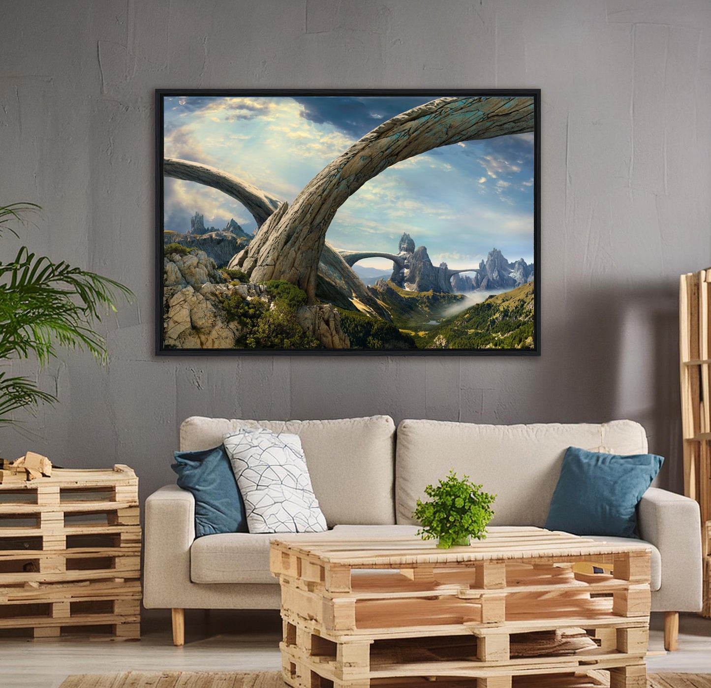 Old World Bridges - Gerahmte Leinwand