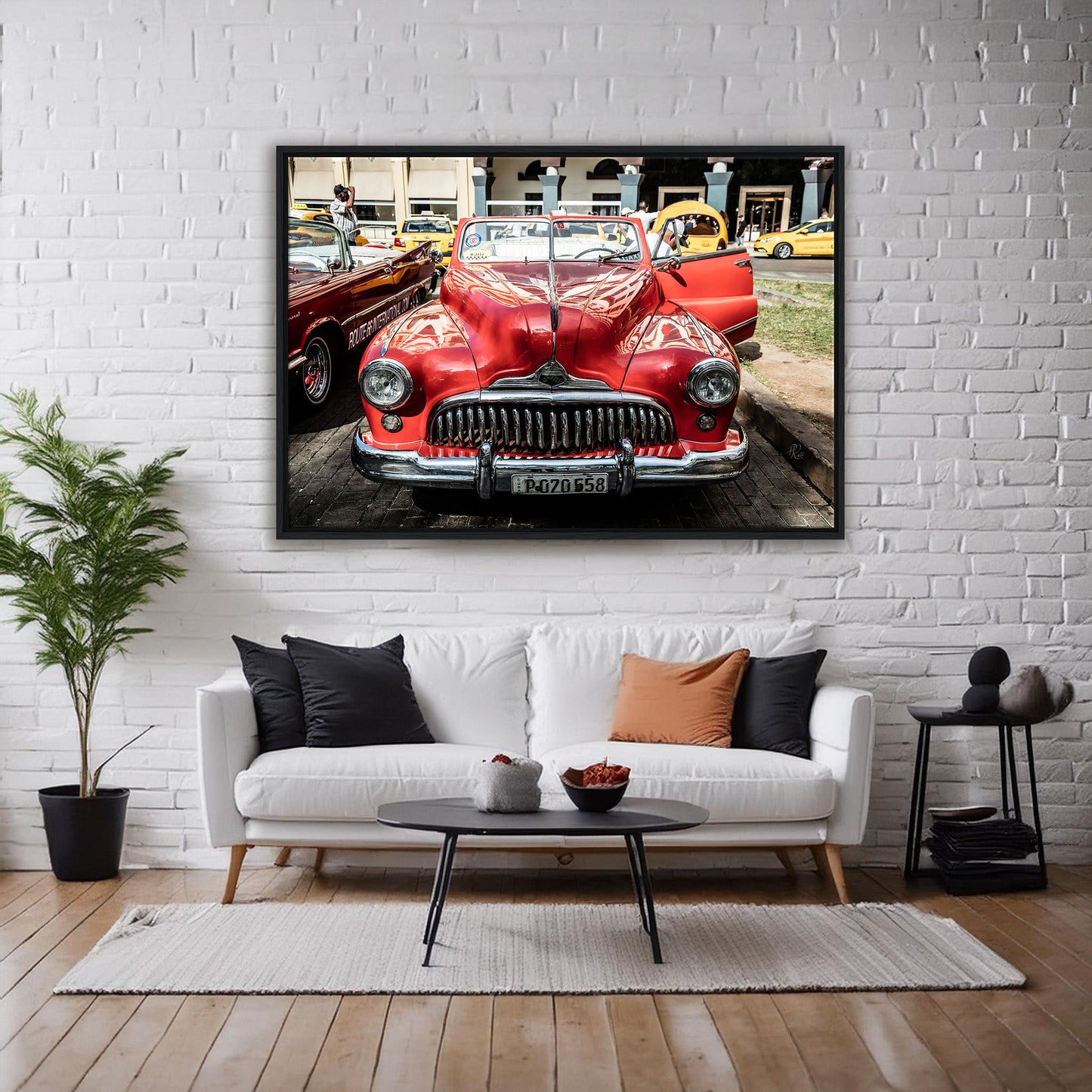 Red Buick - Gerahmte Leinwand