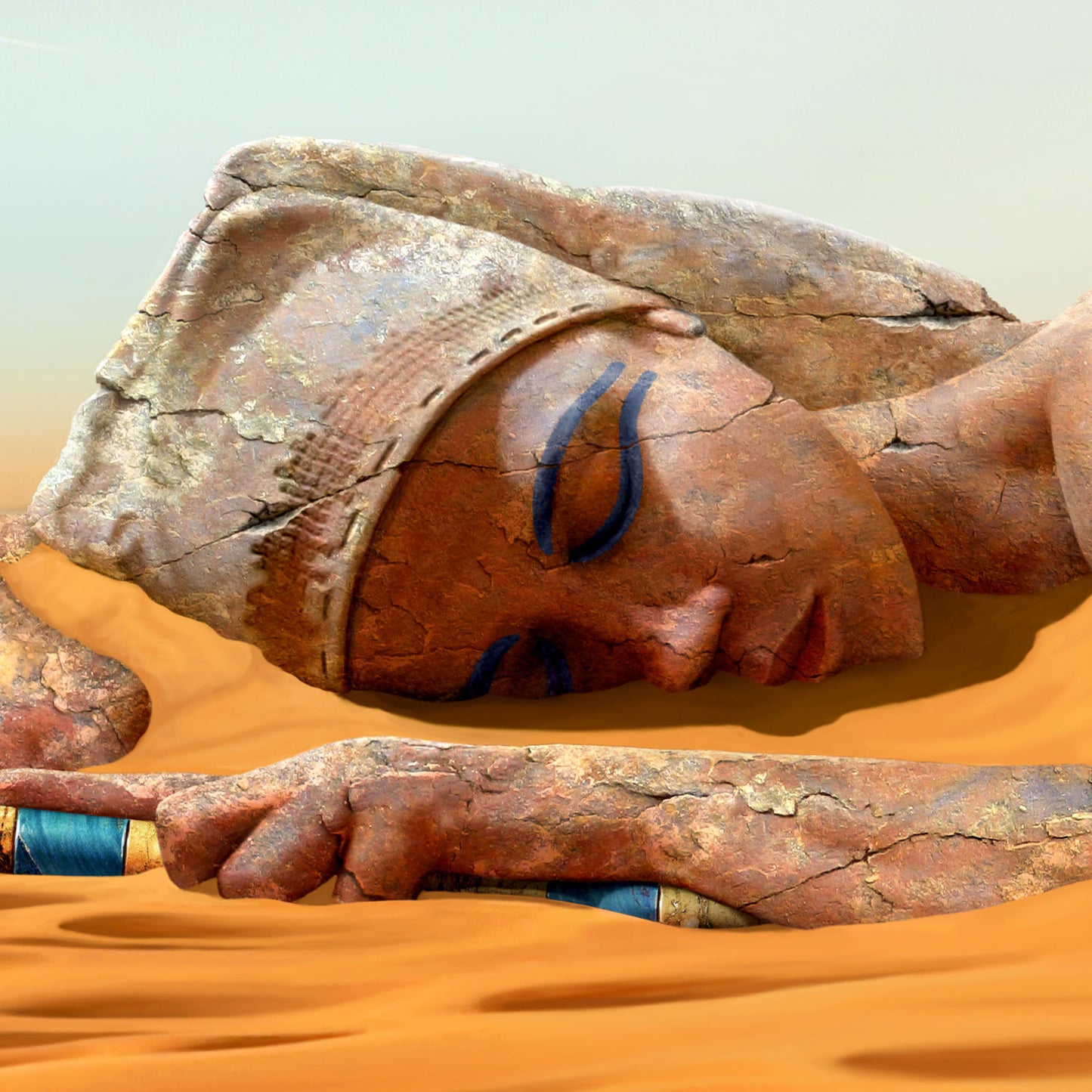 Sleeping Pharaoh - Kunstdruck+ weißer Rand