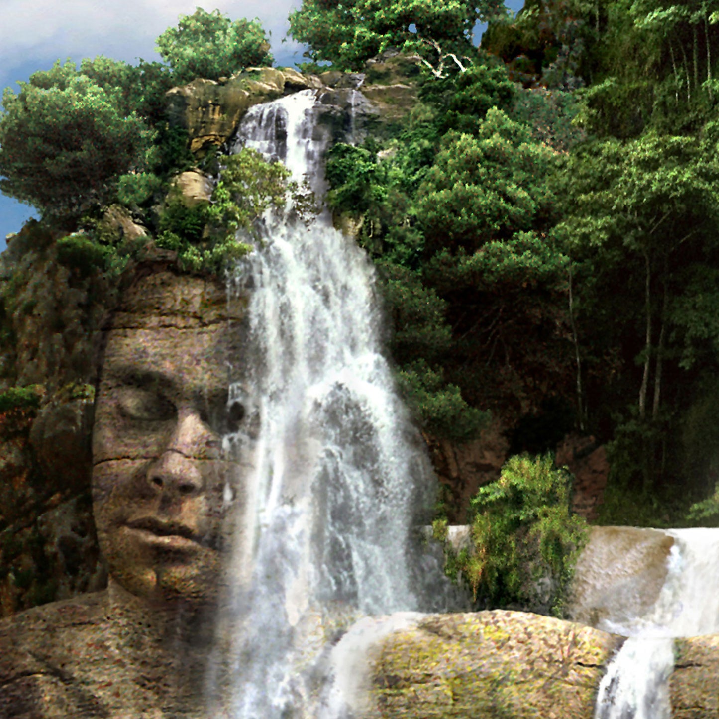 Waterfalls Ocean - Kunstdruck+ weißer Rand