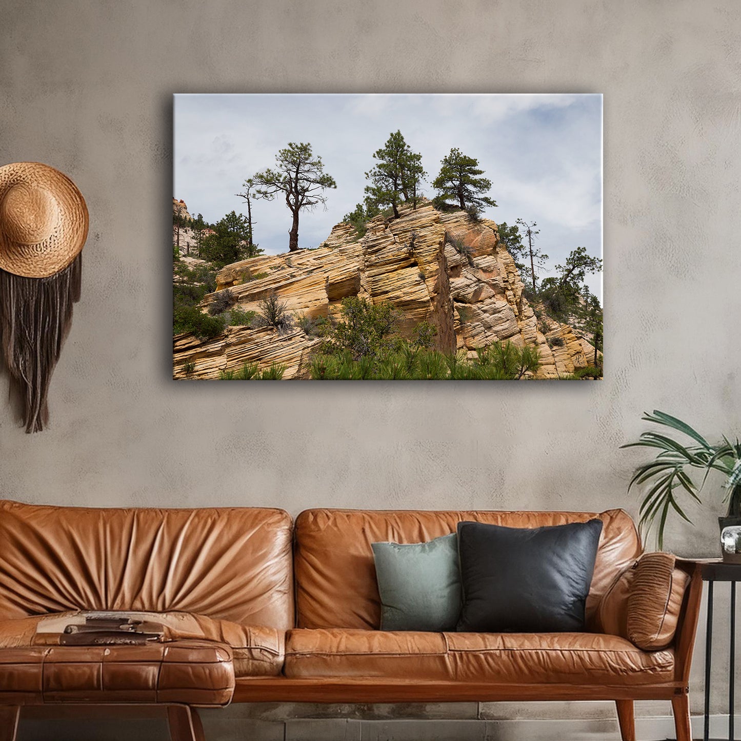 Zion Canyon 05-Leinwandbild