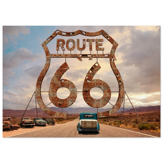 Buntes Vintage-Poster ROUTE 66