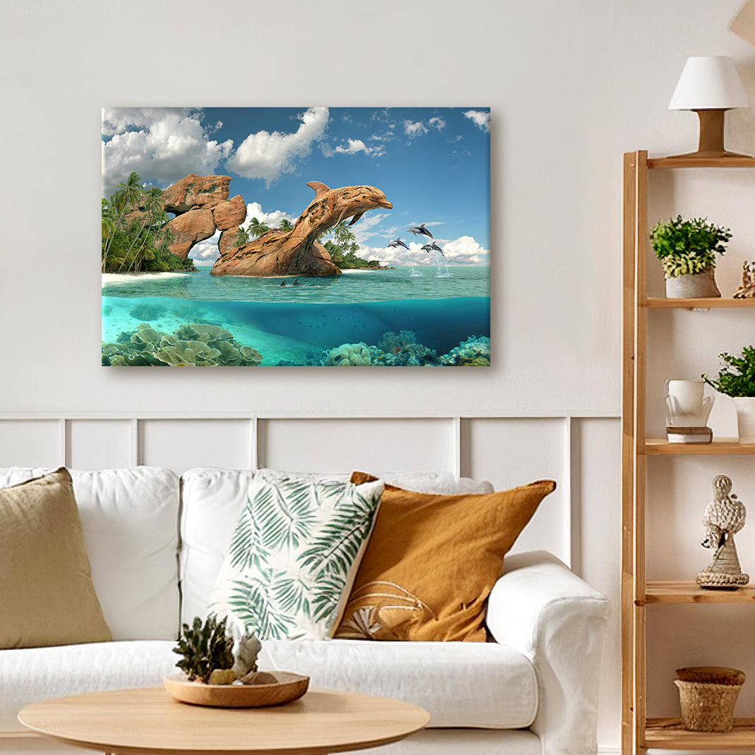 DOLPHIN PARADISE - Canvas picture