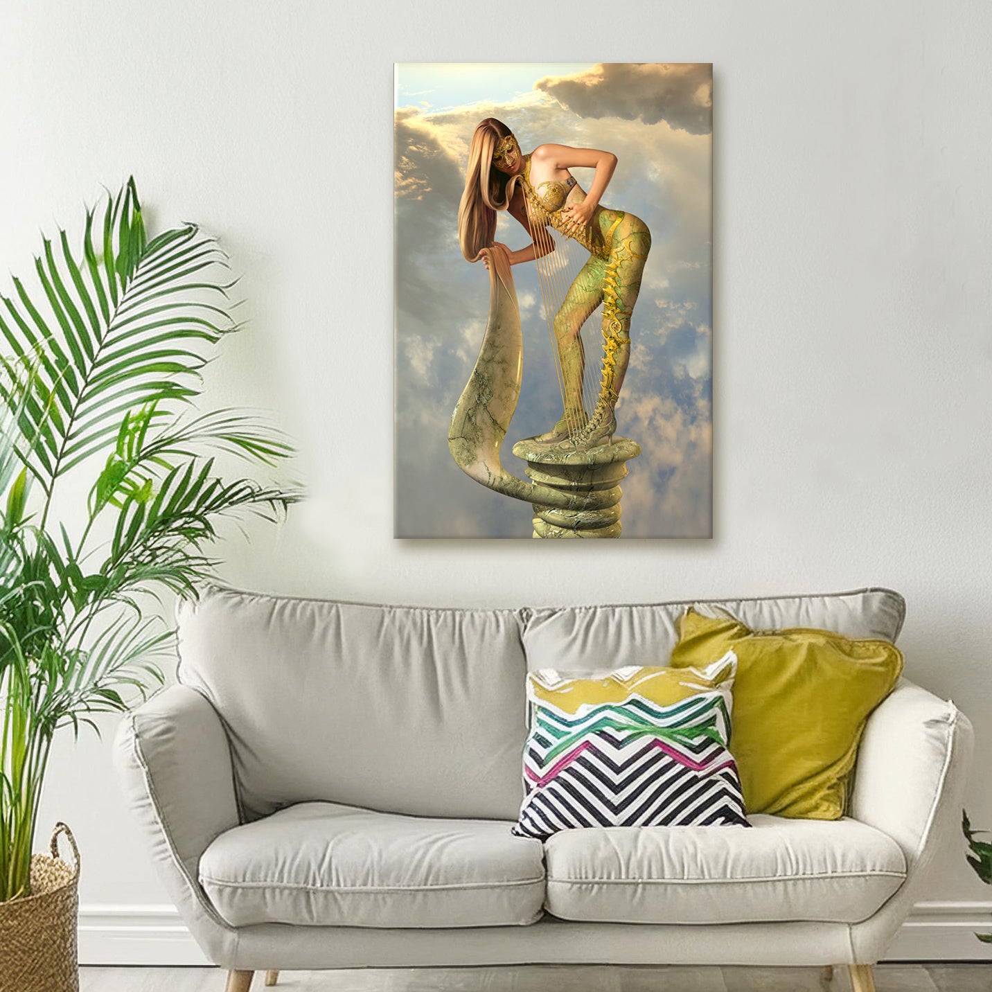 Hair fairy blue sky - canvas picture