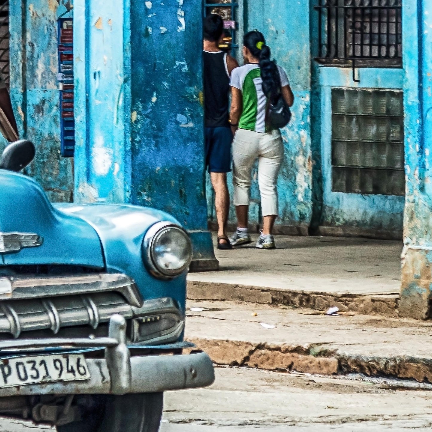 Hard life in Cuba - Gerahmte Leinwand