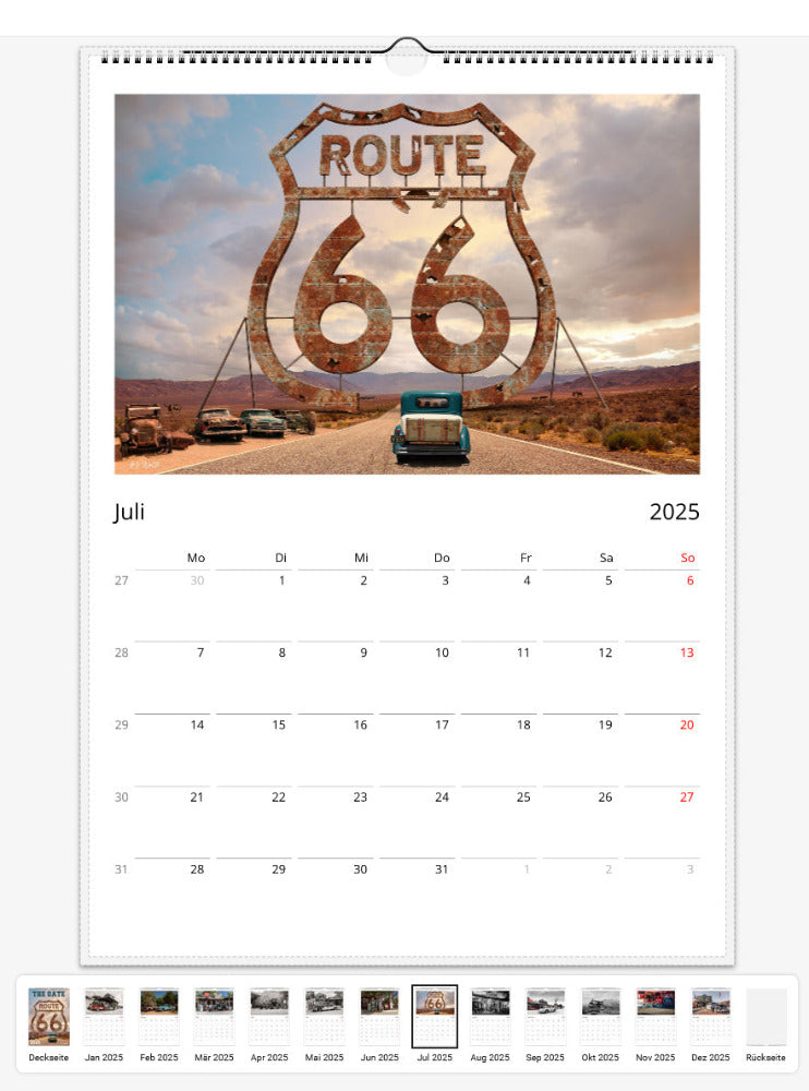 Auto-Kalender ROUTE 66 seite