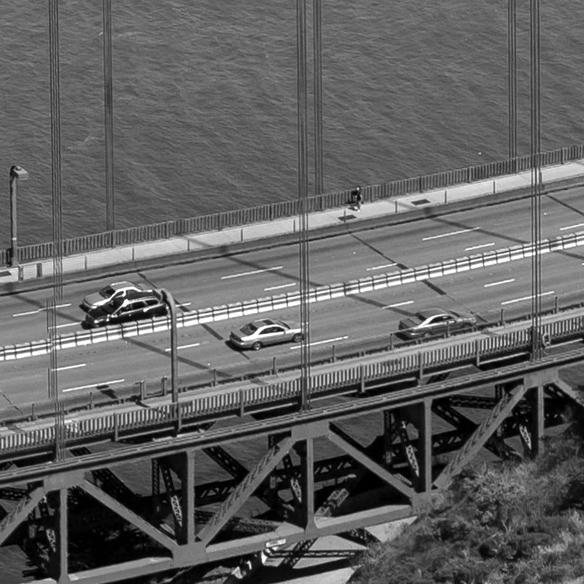 San Francisco Golden Gate Bridge Pan 01 - Gerahmte Leinwand