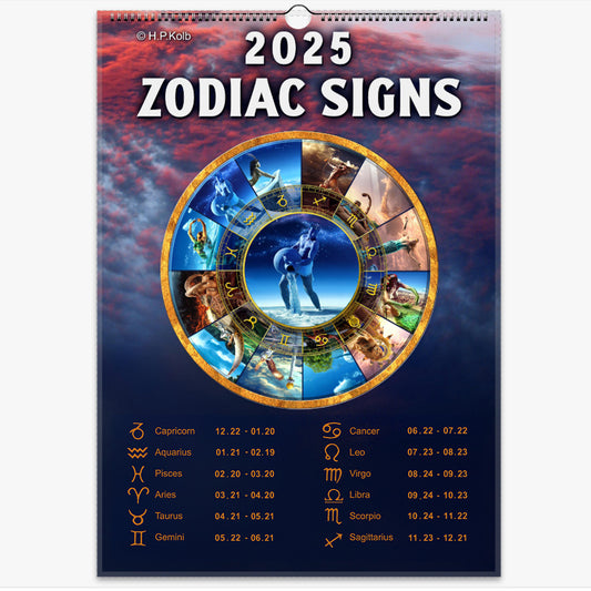 Segni zodiacali - Calendario da parete 2025